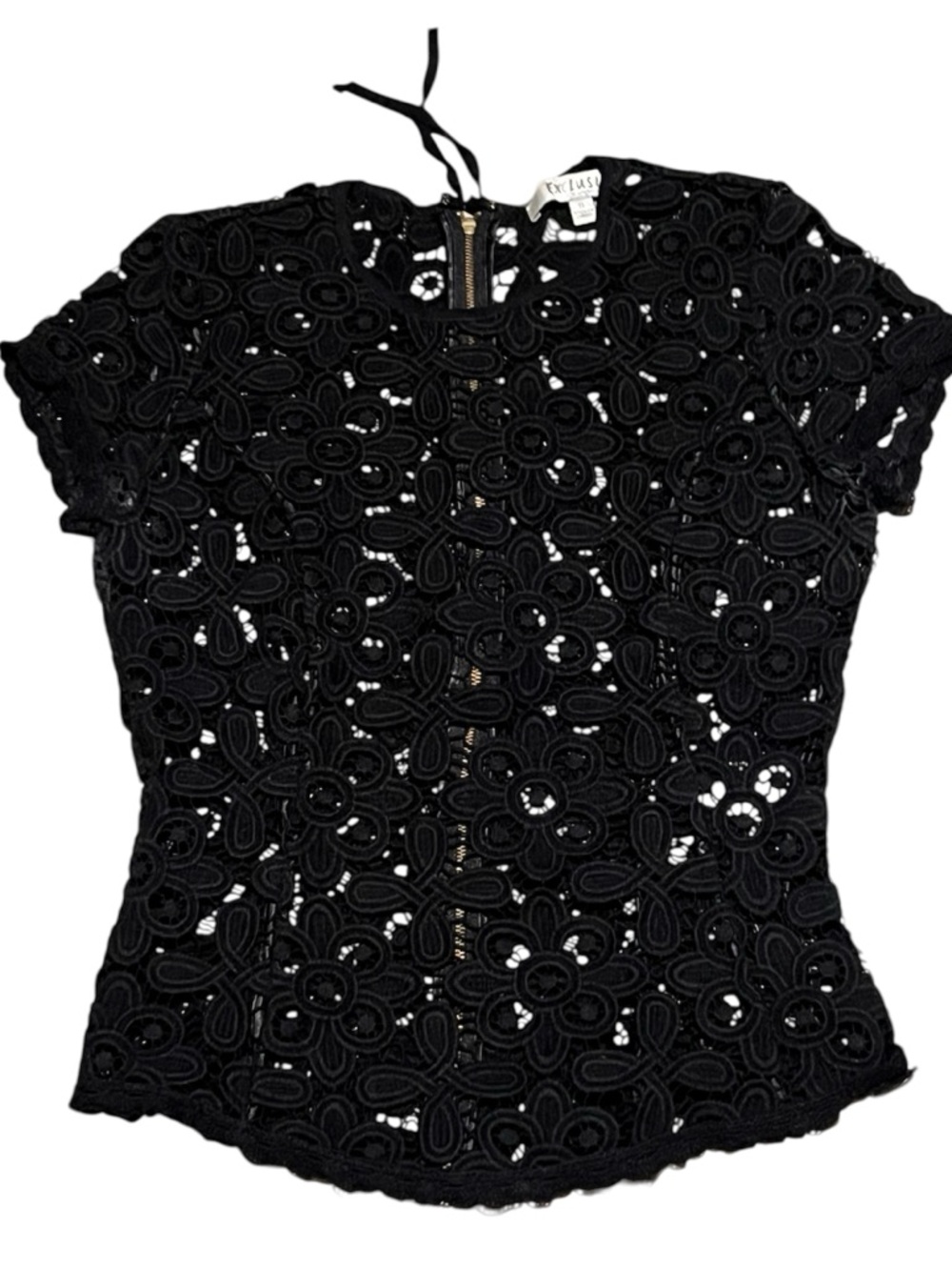 Exclusive for Intermix Black Lace Top - Picture 2 of 16